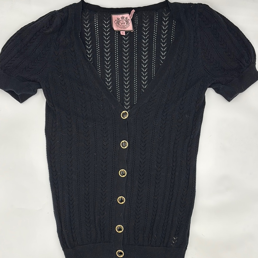 Juicy Couture Short Sleeve Button Cardigan